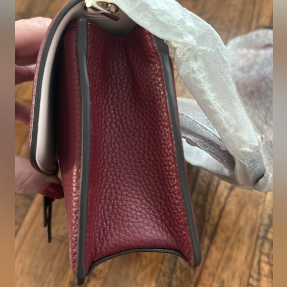 Kate Spade Deep Red bag Leather Crossbody Bag sm Knott details perfect fall NWT - Picture 6 of 15